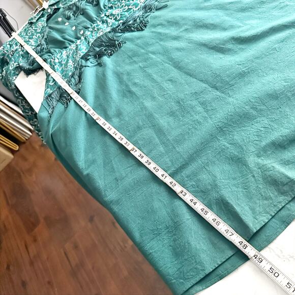 Vintage Lilia Smitty Forest Green Western Midi Dress size 11/12 modern size 8 - Picture 15 of 16